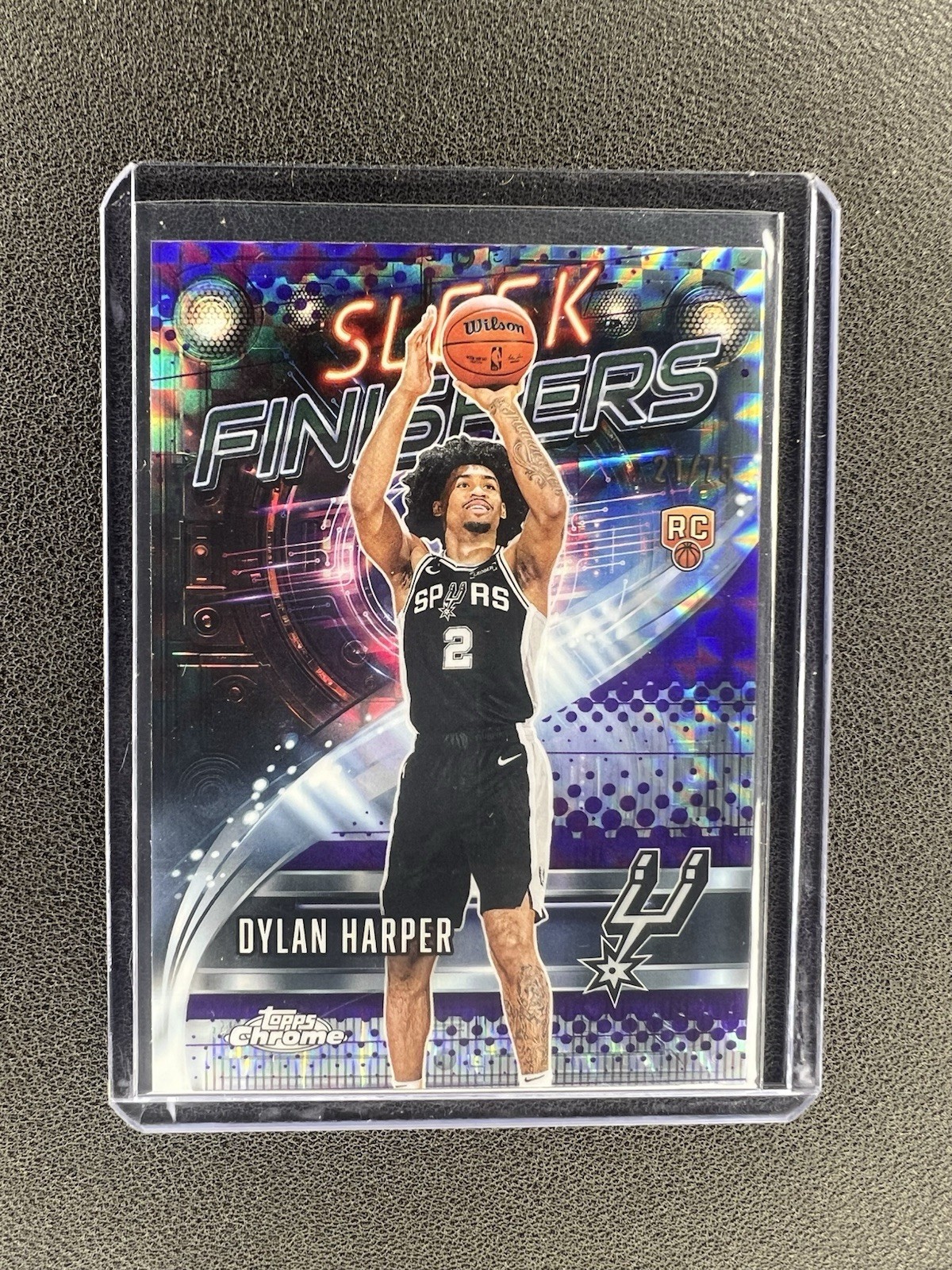 Dylan Harper 2025-26 Topps Chrome Sleek Finishers Purple /75 Rookie RC Refractor