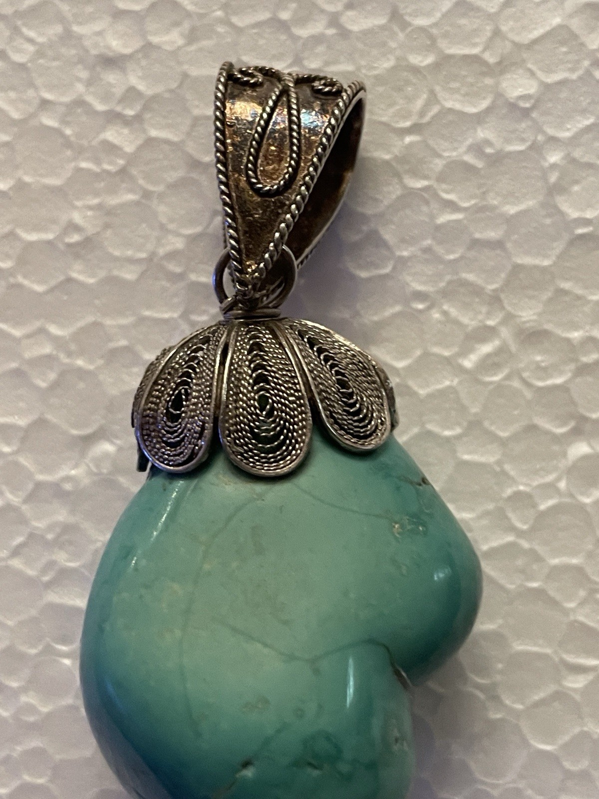 Vintage 925 Sterling Silver Natural Untreated Tur… - image 3