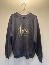 1980s London England Embroidered Crewneck, Size XL Measures 23x29