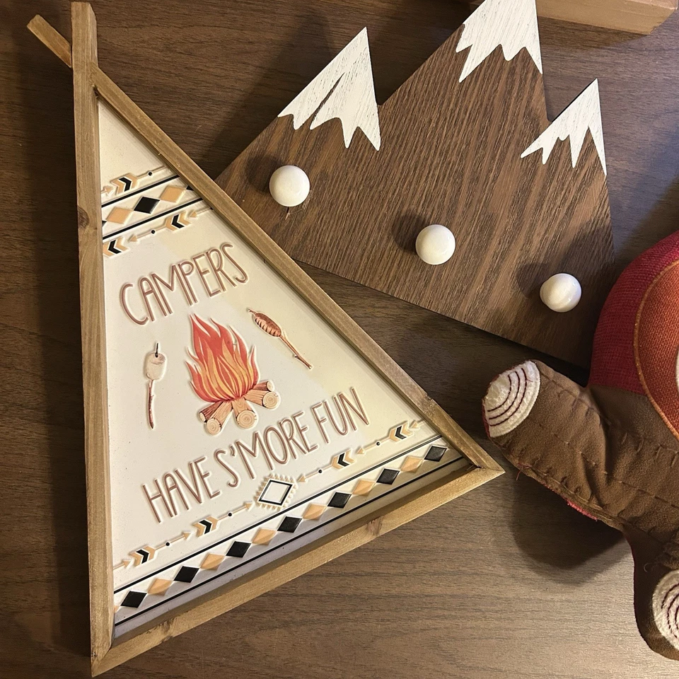 Лесной детский декор искусство деревенский лот из 4 медвежьих подушек горы - Изображение 2 из 4