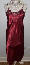 INNER MOST S Womans Long Satin Gown/silky Nightgown Embroidered Lace Vintage