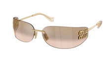 Miu Miu MU A51S 5AK20P Unisex Rectangle Sunglasses in Gold with Brown Lens 100