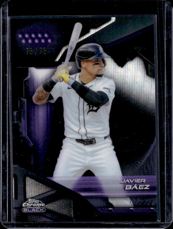 2026 Topps Chrome Black Javier Baez Purple Wave Refractor #/75 Tigers