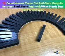 30 CC Nrrw AS GR Black Foam Pads Wht Base 8-track tape