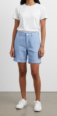 Porter & Ash Washable Linen Blend Shorts -Blue 30-Inseam 7- NEW WITH TAGS