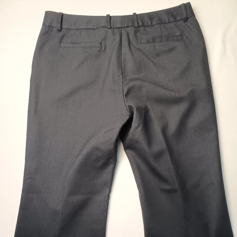 Pantalones Pantalón Anne Klein Elastizados Mezcla Lana Talla 12 Tiro Alto Pierna Ancha Carbón Foto 4 de 4