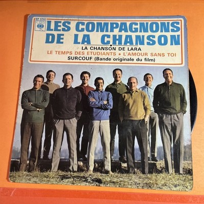 LES COMPANONS DE LA CHANSON LA DE LARA LE TEMPS DES ETUD - DISCO VINYL 45 GIRI