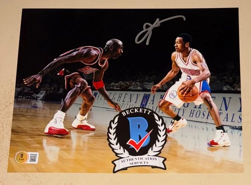Allen Iverson Signed Autographed 8x10 Photo Philadelphia 76ers Beckett Wit N