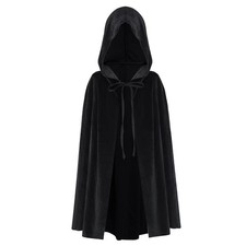 Bskifnn Hooded Cloak Vampire Costume Witch for Man 27.5Inch, Black