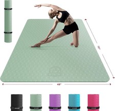 Extra Large Yoga Mat - 72"x48"/78"x54"x6mm 1/4 inch , Non-Slip, Durable, Eco...