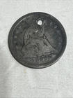 1854 Seated Liberty Quarter with Arrows Holed
