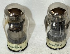 Nice Matched Pair Three Hole Tung Sol USA Labeled Philips 6550 Test NOS On TV7