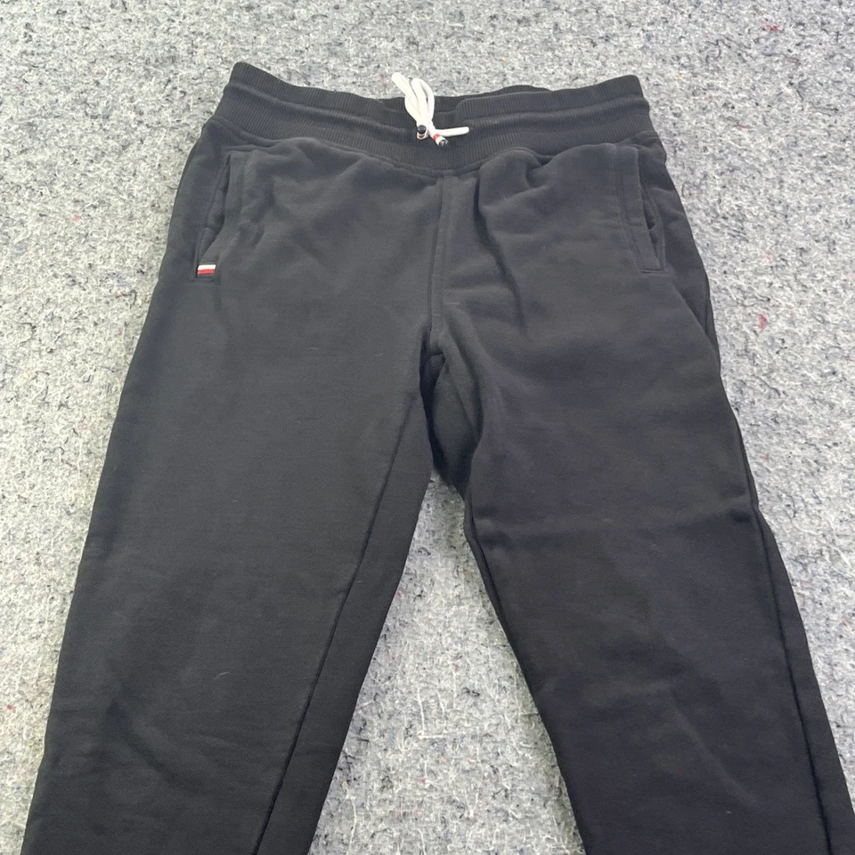 Calça de moletom Tommy Hilfiger infantil preta tamanho L 12-14 logotipo bolso 100% algodão - Imagem 4 de 4