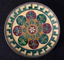 VTG Byzantine Mosaic Brass Kallitechniki Takoussi Decorative Greek Plate 3.25"