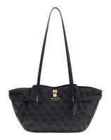 Guess Yesba Girlfriend Shoulder Satchel Bag Schultertasche Coal Logo Dunkelgrau