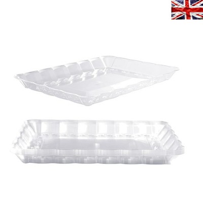 Stabile 6er Pack Klar Servierplatten - Perfekt für Catering & Feiern