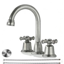 Bathroom Faucets for Sink 3 Hole Brushed Nickel 8 inch Widespread Bathroom Sink