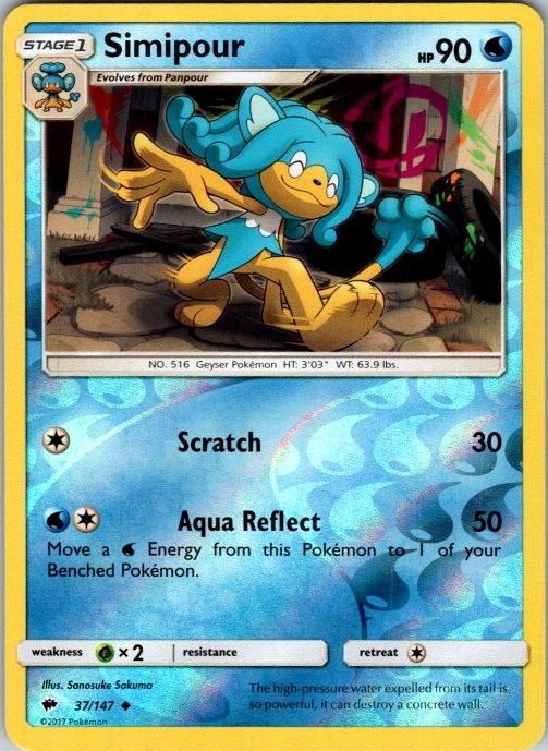Simipour Reverse Holo Uncommon SM - Burning Shadows 37/147 LP