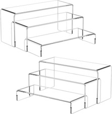 6 Pcs Acrylic Risers for Display, 8.8 in Large Acrylic Display Riser, Clear Disp