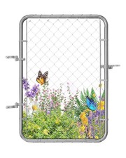 Adjustable Chain Link Fence Gate 32x46 in, Rust-Resistant Garden Entry Panel