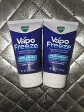 Vicks Vapo Freeze Menthol Pain Relief Cream 3 Oz New Muscles Joints Lot Of 2