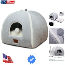 Cat Bed for Indoor Cats - Cat Cave Bed Cat House Cat Tent with Removable Wash...