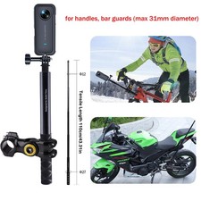 Motorcycle Bike Selfie Stick Mount For Insta360 X2/X3/X4/X5 DJI Action 3/4/5 Pro