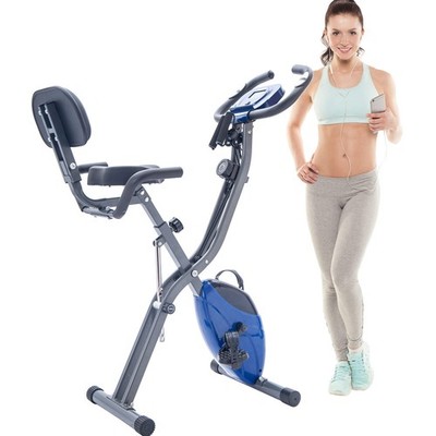 Folding Exercise Bike Fitness Upright Recumbent X-Bike 16-Level Resistance 