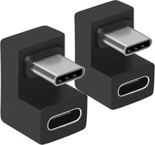 USB C 180 Degree Angled Adapter, U Shape USB C 3.1 Male to Female Type-C Angled