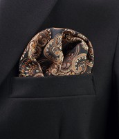 Floral Mocha Swirls Men's Suit Pocket Square Handkerchief Dress Hanky Floral Mocha Swirls Men's Suit Pocket Square Handkerchief Dress Hanky