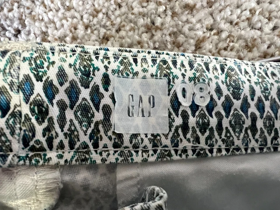 Pantalones Cortos Chinos Gap Para Mujer Talla 8 Frente Plano Patrón Tono Azul 100% Algodón Foto 2 de 4