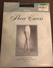 J.C. Penney Extra SHEER CARESS Control Top Pantyhose Average 110-150lbs Off Blk