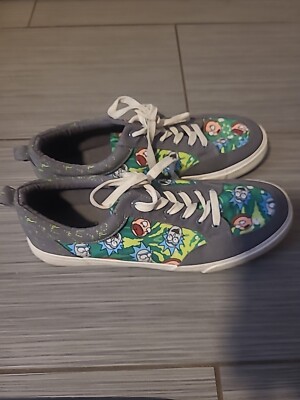 MEN S CARTOON NETWORK RICK AND MORTY GROUND UP SKATER SHOES 8 1/2