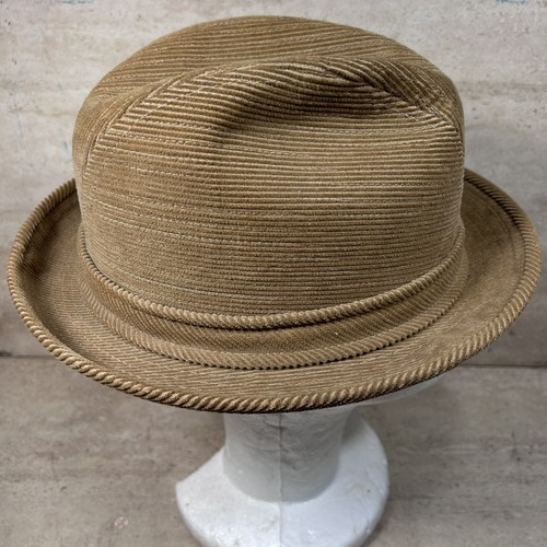 Vintage Country Gentleman Traveler Corduroy Fedora Feather Lined Hat USA Made - Picture 3 of 8
