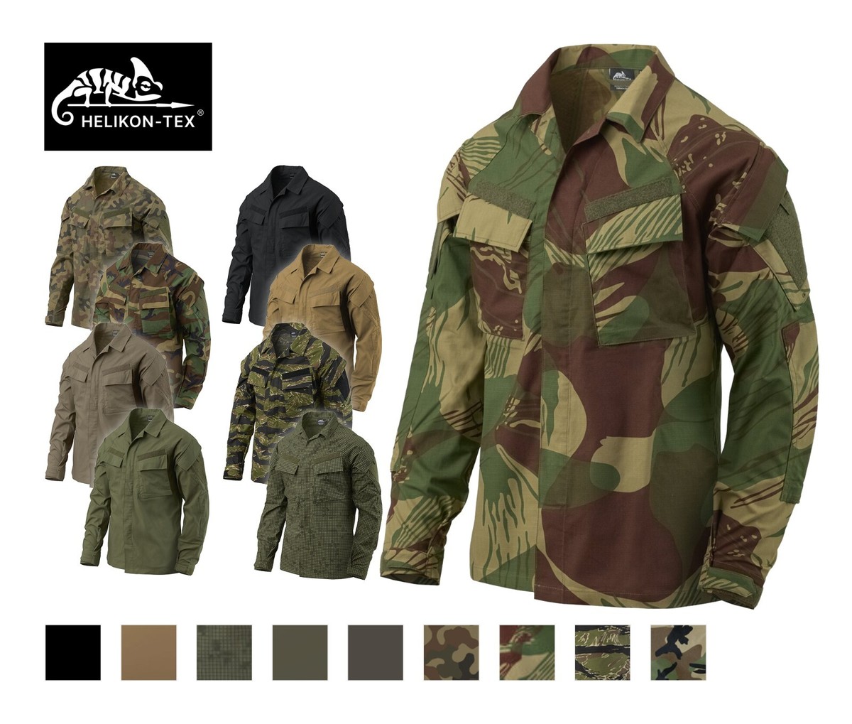 Helikon-Tex RAID Shirt Combat Field Jacket Army Tiger Stripe