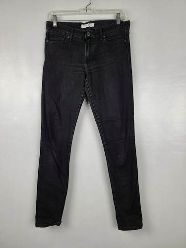 Black Denim Stretch Skinny Mid Rise 