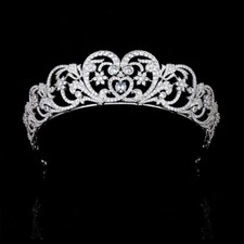 Luxury All CZ Cubic Zirconia Classical Queen Princess Tiara Crown For Women