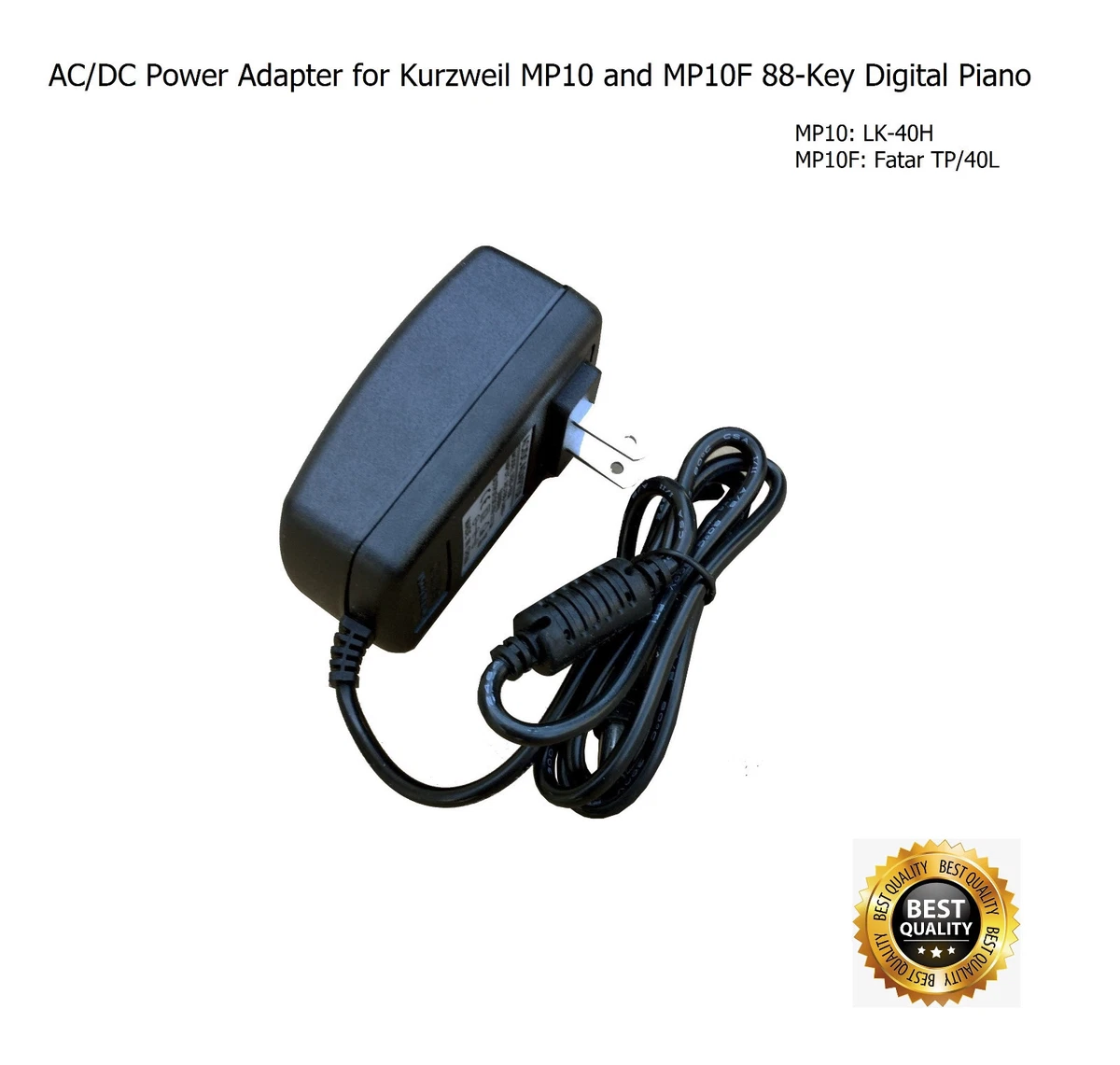AC Power Adapter for Kurzweil MP10F and MP10 Digital Piano 88