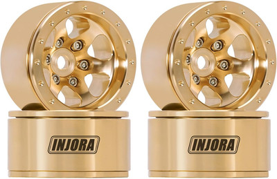 INJORA 1.0 Brass Beadlock Wheel -4.7Mm Offset Rim for 1/24 1/18 RC Crawler SCX24
