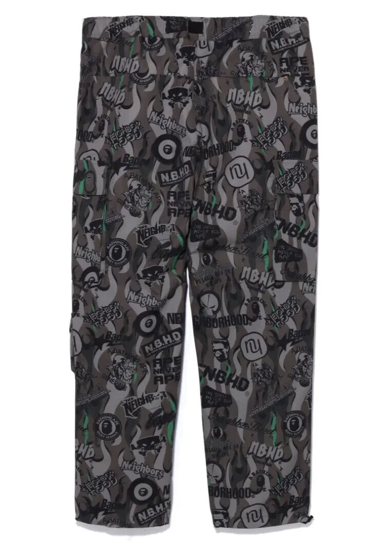 *・mi・* 1 Bape x NEIGHBORHOOD Multi Pocket Track Pants Green 1J23-152-901