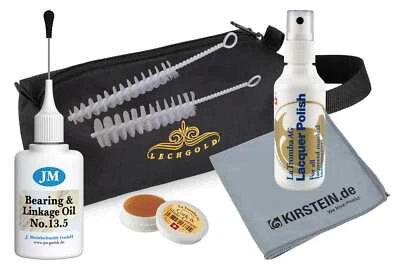 LECHGOLD Umfangreiches Pflegeset für Blechblasinstrumente mit Drehventilen inkl. Tasche