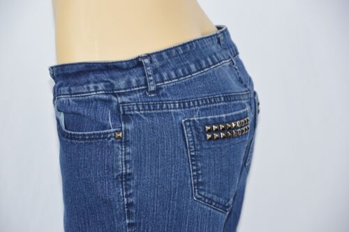 SVVW Womens 12 Dark Wash Embellished Studs Straight Leg Blue Jeans Stud ...