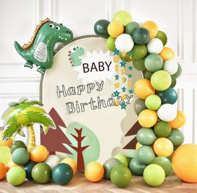 Happy Birthday Balloon Kit Jungle BabyShower Party Balloon Arch 
