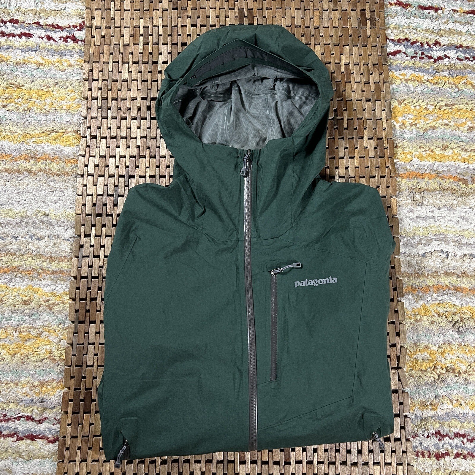 Patagonia H2No Stretch Rain Shadow Waterproof Shell Jacket Forest Green