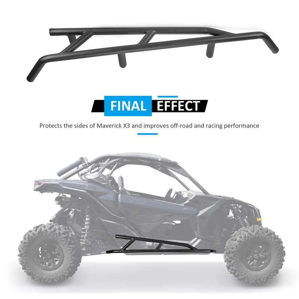 Barras Nerf protectoras de cepillo Tree Kickers de 1,75" para Can Am Maverick X3 2 puertas 2017-2025 Foto 3 de 4