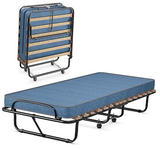 Fold Away Bed, Fold Up Bed with Comfortable Memory Foam Mattress, 4 Universal