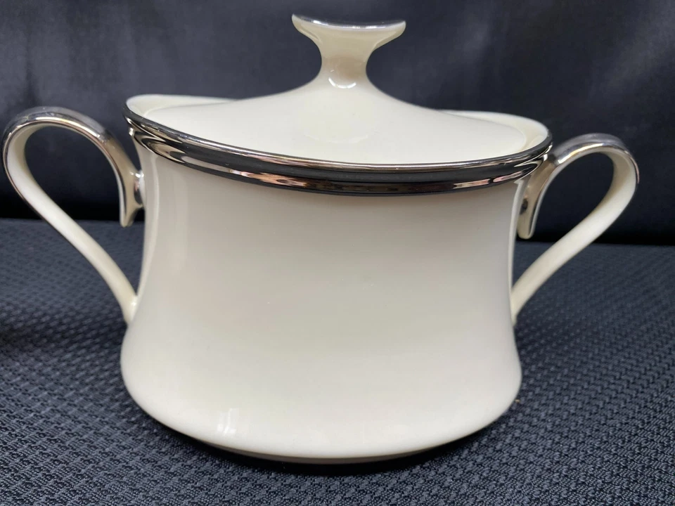 Lenox «SOLITAIRE» платиновый ~ США ~ сливочник и сахарница с крышкой - Изображение 3 из 4