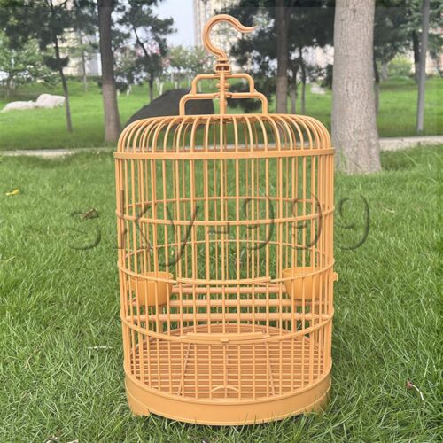 Plastic Round Birdcages Vintage Decorative Iron Bird Cage Kit Yellow with Feeder - Picture 1 of 6