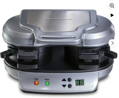 Hamilton Beach Dual Breakfast Sandwich Maker Timer Silver 25490AG 1200 Watt