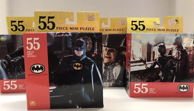 Lot of Four 1992  BATMAN RETURNS 55PC Mini Puzzles- New Unopened 